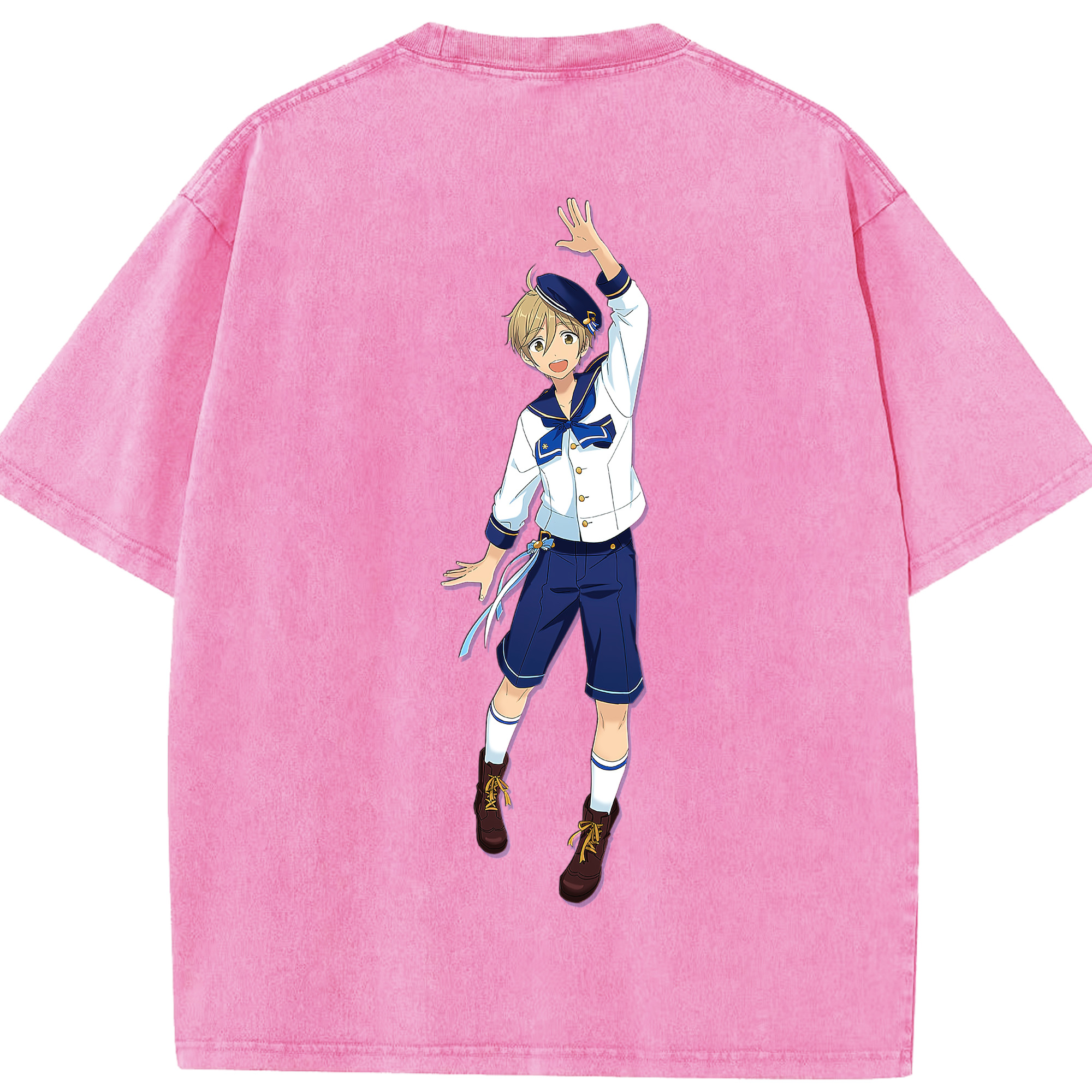 （画像用） あんさんぶるスターズ! Ensemble Stars 綿100% ヴィンテージ風 半袖Tシャツ（背面プリント）